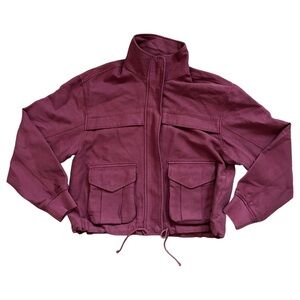 Abercrombie & Fitch Red Cotton Long Sleeve Zip Up Jacket Size Large